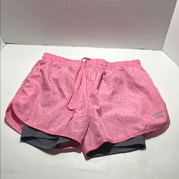 Umbro Pink and Gray Athletic Shorts Lightweight Running - Picture 1 of 8